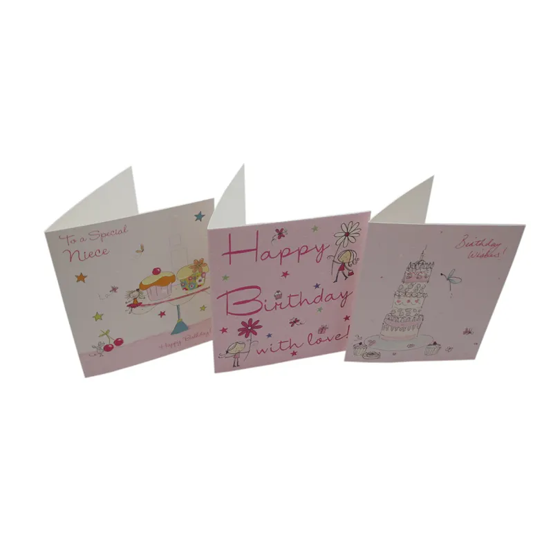 Hot Selling Paper Gift Greeting Card Handmade Promotional Happy Birthday Invitation Card