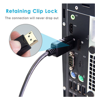 Convertisseur DP vers HDMI plaqué or Mindpure 4K*2K, Plug and Play, adaptateur mâle-femelle pour la transmission vidéo, projecteur, moniteur