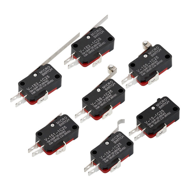 Microswitch stroke 15A limit switch V-151-1C25 / 152 / 153 / 154 / 155 / 156 Push Button SPDT Momentary roller Long handle