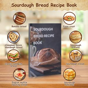 Kit de boulangerie au levain : <span class=keywords><strong>Tapis</strong></span> de fermentation pliable en <span class=keywords><strong>silicone</strong></span>, pot de fermentation non toxique, compatible lave-vaisselle et four, avec accessoires en bois - Product Image 6