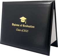 Porte-diplôme en similicuir lisse personnalisé bleu royal 8,5*11'' avec impression pour diplôme de remise de diplôme