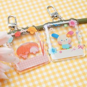 Porte-clés personnalisable en acrylique transparent pour insertion de <span class=keywords><strong>photo</strong></span>, cadre <span class=keywords><strong>photo</strong></span> transparent DIY - Product Image 1