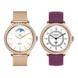 Montre connectée de luxe pour femmes I58 avec diamants, double bracelet, compatible Android, moniteur de pression artérielle et d'oxygène, suivi du sommeil, IP67 - Product Image 4