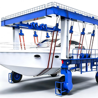 Système de berceau de levage de yacht électrique monté sur rail, entraîné par treuil, 10 tonnes, pour lancement privé en bord de mer