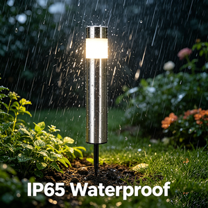 Edelstahl Solar-Erdspießleuchte IP65 Wasserdicht LED Warmweiß Lichtsensor Rasen-Wegeleuchte Stromlos Ohne Verkabelung Garten - Product Image 3