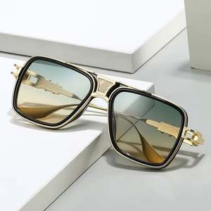 Gafas de Sol de Moda 2025 con Logotipo Personalizado, Estilo Punk, Aleación, Protección UV400, Montura Metálica Cuadrada Tipo Piloto para Hombre y Mujer - Product Image 3