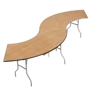Tavolo Pieghevole da Esterno in Legno <span class=keywords><strong>a</strong></span> <span class=keywords><strong>Mezzaluna</strong></span>/Spirale per Banchetti - Product Image 1