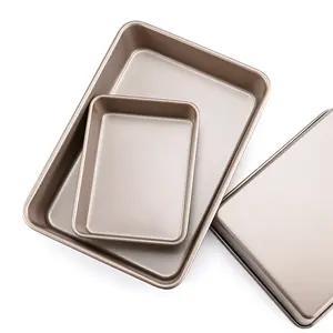 Heavy-duty Carbon Steel Baking Cookie Bread Dish 10/13/15.5 Inch Cake Tin Thickened Non-stick Rectangular Deep Baking Pan