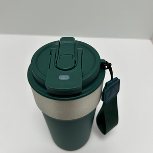 แก้วกาแฟสแตนเลสเก็บความร้อนสองชั้น ขนาด 17 ออนซ์ 510 มล. สกรีนโลโก้ได้ พร้อมหลอดและสายสะพาย - Product Image 6