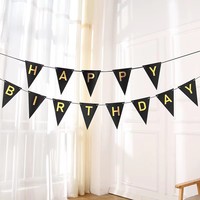 Guirlande de drapeaux en papier personnalisée avec lettres colorées, joyeux anniversaire, bannière de fête, accessoires de décoration