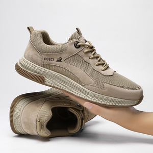 أحذية رياضية جلدية صيفية مسامية للرجال، بنعل مطاطي ممتص للصدمات، أحذية لوح عصرية متعددة الاستخدامات - Product Image 1