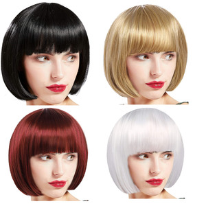 Bán buôn của các 2025 New Bob của phụ nữ tóc giả, ngắn tóc thẳng với những tiếng nổ và Head cover, là bán tốt trong các United States - Product Image 1