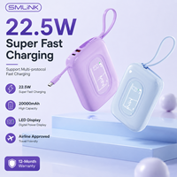 Nouvelle vente chaude 2026 : Nouvelle batterie externe portable 20000 mAh avec affichage LED et charge ultra-rapide PD22.5W pour téléphone