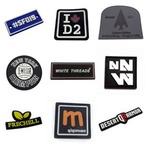 Personalized Design Custom 3d Embossed Brand <b>Name</b> Logo Soft Pvc Patch Pocket Bag Patch Rubber Badge - Product Image 1