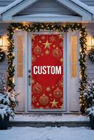 Funda Decorativa para Puerta de Entrada con Diseño Minimalista Moderno, Estampado Personalizado con Patrón de Mármol, Tela Elástica Resistente a las Arrugas