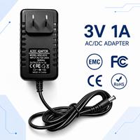 Adaptateur secteur AC/DC durable 3 volts 1 ampère 3W 1000mA certifié CE FCC RoHS, chargeur enfichable pour décodeur et commutateur réseau