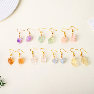 Bijoux en cristal brut de haute qualité, artisanat artisanal, boucles d'oreilles en pierres précieuses naturelles pour femmes - Product Image 3