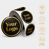 Impression d'étiquettes personnalisées de qualité supérieure avec laminage brillant, gaufrage à chaud doré, autocollant découpé sur mesure, expédition rapide en gros, logo personnalisé