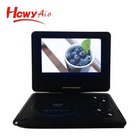 Lecteur portable 7 pouces avec fonction de jeu, radio FM, mini écran LCD, batterie, télécommande, écran pivotant