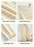Ensemble décontracté pour femme avec logo personnalisé, col rond, double bande, manches longues, écologique et respirant, collection Printemps