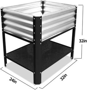 Jardinière surélevée en métal Megawodar, bac à plantes d'extérieur, capacité de 35 gallons, résistant à la rouille, argenté, petite taille, pour fleurs - Product Image 6
