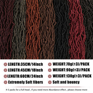 Tresses de cheveux en crochet blond naturel 14 18 24 pouces pour femmes Déesse <span class=keywords><strong>Nu</strong></span> Locs Locs souples Faux locs synthétiques Extensions de cheveux au crochet - Product Image 6