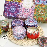Bougies parfumées en fer blanc, fleurs séchées, huiles essentielles, décoration pour voiture, voyage, boîte cadeau, nouveau design
