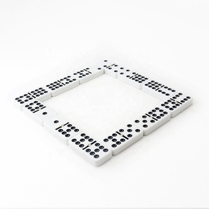 Set domino bianco personalizzato all'ingrosso double de 9 nine con confezione a punto nero in una scatola di legno sfusa per adulti gioco divertente per bambini - Product Image 6