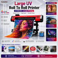 Máquina de Impresión UV Industrial de Rollo a Rollo de 5 pies y 6 pies (1.3m y 1.6m) con Tinta de 6 Colores CYMKWV para Papel Fotográfico, Pancartas Flexibles, Vinilos Adhesivos