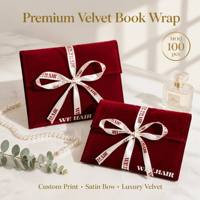 Pochette en velours haut de gamme avec logo personnalisé et nœud en ruban, sac cadeau pour livres, perruques, foulards, vêtements, rangement, vente en gros, OEM