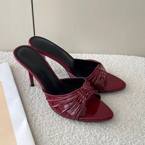 <span class=keywords><strong>Chaussures</strong></span> sexy pour femme à talons hauts de 9 cm en cuir véritable, talon fin, bride cheville, rehaussantes, pour soirée, banquet, cadeau pour elle - Product Image 4