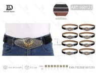 Hebilla de cinturón grande plateada y dorada de 5.0 cm, estilo occidental con revestimiento de aleación vintage - Product Image 3