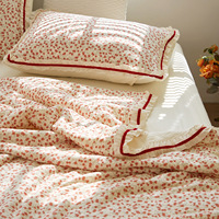 Ensemble de couette d'été en mousseline double couche en coton biologique, imprimé floral vintage, certifié Oeko-Tex, literie de chambre à coucher, tailles personnalisées