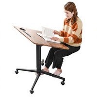 Bureau pliant portable pour canapé, table d'étude avec rangement, bureau d'ordinateur portable relevable, mécanisme de levage pneumatique, design moderne et minimaliste en PVC