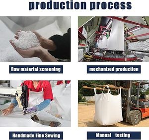 Sac en vrac Huamaohengchun - Capacité de 2650 lb, 39x39x39 pouces, Polypropylène (PP), Ouverture supérieure, Blanc, Rectangulaire, Réutilisable - Product Image 3