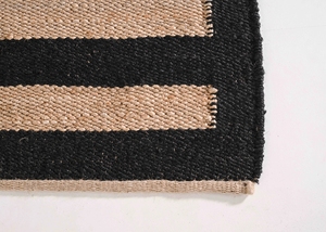 Juego de alfombras trenzadas a mano de yute bohemio natural, Alfombra de corredor con líneas a rayas de cada color - Product Image 2