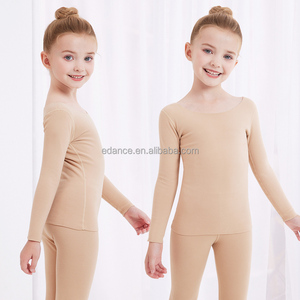 C8037 Cô Gái Trẻ Em Khỏa Thân Dài Tay Áo Ba Lê Leotards Đồ Lót Bodysuit - Product Image 3