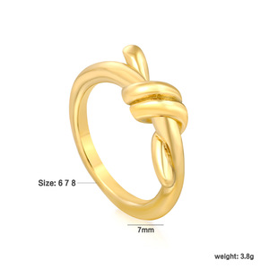 Geometric Knot <b>Ring</b> 18k Gold Plated Unisex Fashion Jewelry Gift - Product Image 5
