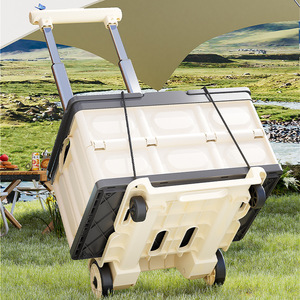 Camping Cart Folding Portable Four Wheel Trolley For Shopping And Grocery Hauling - Product Image 2