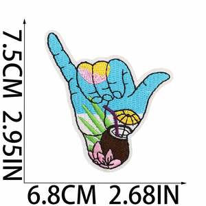 Patch brodé thermocollant style vacances d'été plage, soleil, pantoufle, appareil photo, valise, coffre de voiture pour vêtements et sacs - Product Image 2