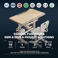 Chaise d'école ergonomique de fabricant vérifié avec manivelle de levage manuelle, bureau et chaise de classe pour l'appel d'offres scolaire en gros