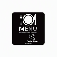 Panneau carré personnalisé en PVC 100*100mm, étanche, avec puce NFC, menu de table NFC pour restaurants