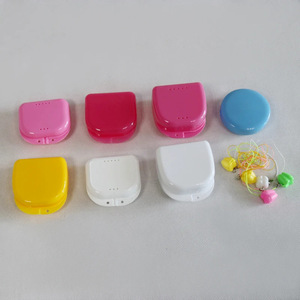 Plastic <b>Denture</b> Case With Two Compartments Portable Storage For Teeth Retainer And Orthodontic Appliances - Product Image 3