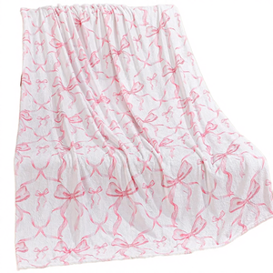 Manta Personalizada de Fábrica con Lazo Rosa, Lisa, 100% Poliéster, Agradable al Tacto, 50 x 60 Pulgadas, para Sofá, Cama, Viajes, Navidad, Halloween - Product Image 4