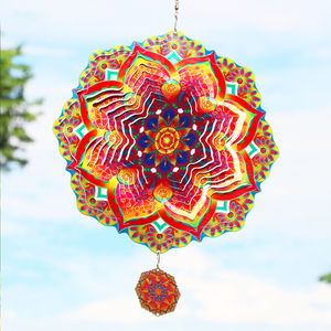 Molino de Viento Metálico 3D de Acero Inoxidable Personalizado al por Mayor, Reutilizable, con Sublimación, Diseño Mandala - Product Image 3