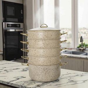 Cacerola de 28 cm con 4 Vaporeras Antiadherentes, Olla de Acero Inoxidable 304, <span class=keywords><strong>Vaporera</strong></span> para Alimentos, Olla para Cocinar, Ollas para Sopa y Caldo, Hogar y Cocina - Product Image 5