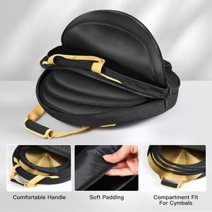 Échantillon gratuit : Housse de transport pour cymbales avec séparateurs rembourrés de 6 mm, poignées de transport, sangles de sac à dos, protection double couche - Product Image 6