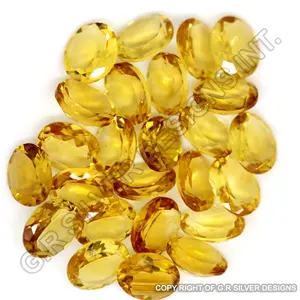 Citrine Oval Cut Faceted Natural Gemstone Yellow Citrine Wholesale Price Bulk Cut Loose Gemstone Jewelry Making Stone Citrine