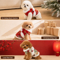 Manteau rembourré en polycoton chaud et festif pour chiens et chats - Noël/Fête du Printemps/Nouvel An - Vêtements décontractés pour animaux de compagnie
