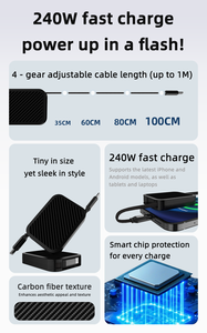 <span class=keywords><strong>Cable</strong></span> DE DATOS rápido <span class=keywords><strong>USB</strong></span> tipo C de carga PD de 240W, retráctil de 1 vía y 2 vías para móviles y portátiles, <span class=keywords><strong>Cable</strong></span> de carga <span class=keywords><strong>USB</strong></span> - Product Image 2